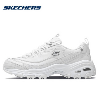 SKECHERS 斯凯奇 运动休闲鞋 D'LITES系列时尚绑带厚底增高11931-WSL 白色/银色 37.5