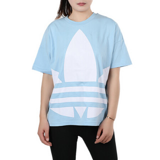 阿迪达斯 ADIDAS 三叶草 女子 LRG LOGO TEE 运动 短袖上衣 GJ1011 L码