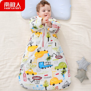 南极人(Nanjiren) 婴儿睡袋秋冬宝宝夹棉加厚蘑菇睡袋儿童睡衣可拆袖防踢被子防惊跳睡袋都市生活 75cm