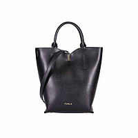 FURLA 芙拉 RIBBON系列女士牛皮革纯色手提单肩水桶包BZZ2ARE 1056578 黑色中包