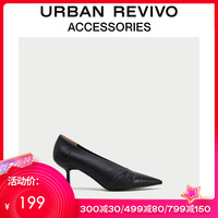 URBAN REVIVO2020春夏新品女士配件细跟尖头鞋AG02SS1E2004