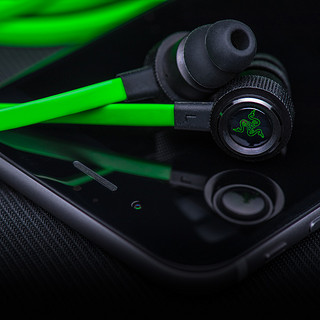 RAZER 雷蛇 战锤狂鲨专业版V2 入耳式降噪有线耳机 黑绿 3.5mm