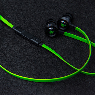 RAZER 雷蛇 战锤狂鲨专业版V2 入耳式降噪有线耳机 黑绿 3.5mm