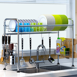 304不锈钢水槽置物架厨房置物架多功能家用双层沥水架碗碟收纳架