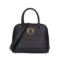 FURLA 芙拉 FANTASTICA系列女士纯色拉链皮革单肩斜挎手提包1023629 BWQ7 Q26 黑色中包