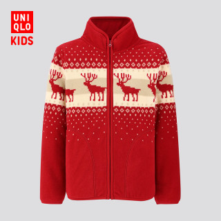 优衣库 童装/男童/女童 印花摇粒绒拉链茄克(长袖) 420975 UNIQLO