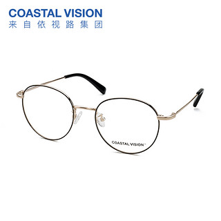  Coastal Vision 镜宴CVO3216复古圆框+依视路1.60钻晶A3
