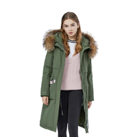 BOSIDENG 波司登 女士简约拉链连帽毛领中长款羽绒服B80141134