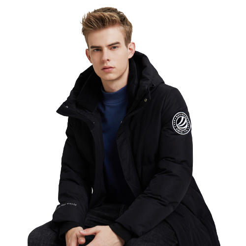 bosideng 波司登 男士纯色拉链连帽保暖羽绒服b90141515ds_8056 黑色m