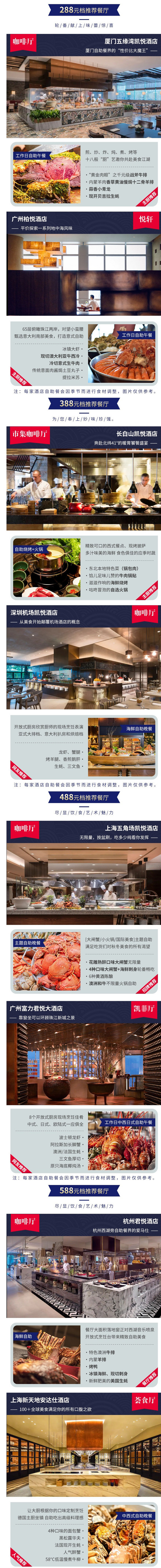 凯悦酒店集团全国40店 双人自助午/晚餐海鲜/火锅/早茶等通兑