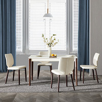 顾家家居 一桌六椅 钢化玻璃现代简约餐厅家具 15天发货 PTDK068T 餐桌餐椅组合