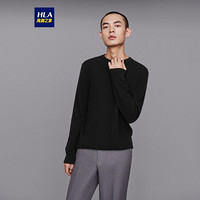 HLA海澜之家套头衫男2020冬季简约温暖细腻舒适有型温暖毛衫HNZRJ4Q001A黑色(02)170/88A(48)