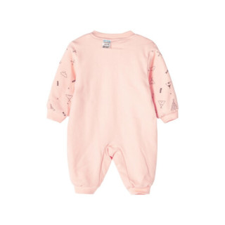 衣服秋冬装男女宝宝加厚保暖连体衣夹棉哈衣爬服浅粉6个月身高66cm