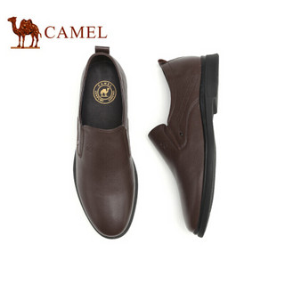 骆驼（CAMEL） 牛皮舒适套脚软底商务休闲男鞋 A012287920 暗棕 44