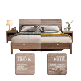 QuanU 全友 床具套装 126201B框架床+105001床垫+床头柜*21.8m床