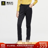 KAILAS 凯乐石 防风软壳裤 女款户外秋冬加绒防寒保暖弹力修身防风裤 KG2049801 墨黑 M