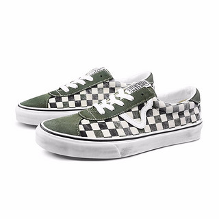 VANS 范斯 经典系列 Authentic 中性运动帆布鞋 VN0A4BU6WO31 黑绿棋盘格 43