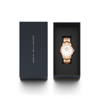 Daniel Wellington 丹尼尔惠灵顿 ICONIC LINK系列 DW00100209 36mm 中性石英手表 36mm 白盘 金色不锈钢带 圆形