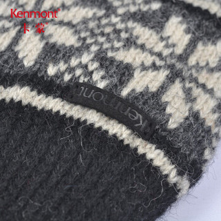 卡蒙（Kenmont）km-2819 冬季情侣加厚保暖毛线手套 黑色 M (手套专拍)