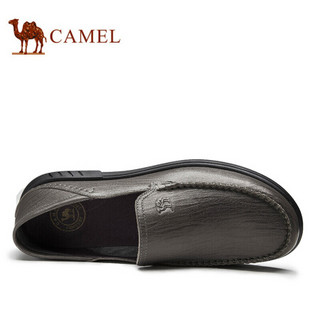 骆驼（CAMEL）  时尚透气商务休闲男士皮鞋 A012155310 灰色 41