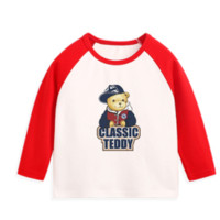 CLASSIC TEDDY 精典泰迪 儿童长袖纯棉T恤 棒球帽子熊款 大红 80cm