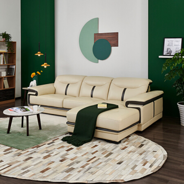 商品全友家居 沙发现代简约皮沙发多人位转角客厅家具皮艺沙发头层