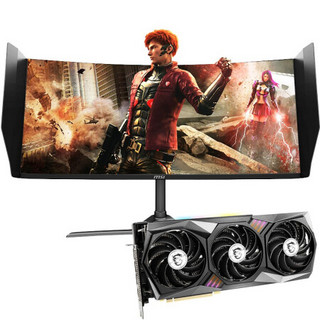 MSI 微星 PAG341CQR 34英寸 VA 曲面 G-sync FreeSync 显示器(3440×1440、144Hz、HDR400）+魔龙 GeForce RTX 3070 GAMING X TRIO 8G