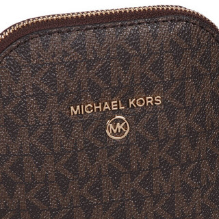 迈克 科尔斯 MICHAEL KORS 女士CHARM系列皮革简洁竖版斜挎包 咖啡色老花小号 32T0GT9C1B BRN/ACORN