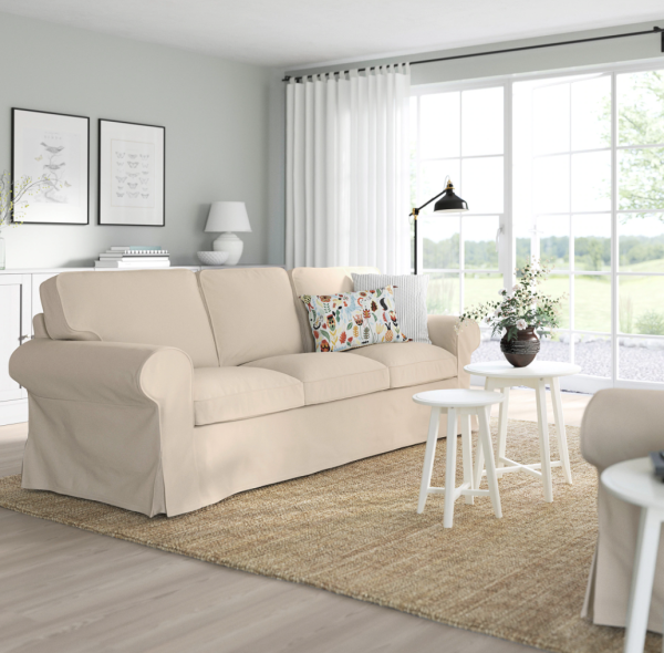 ikea 宜家 ektorp 爱克托 三人沙发 赫拉普-米黄色