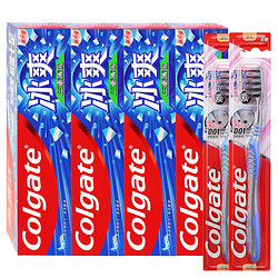 Colgate 高露洁 冰爽三重薄荷牙膏 120g*3+牙刷*2