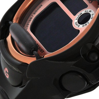 CASIO 卡西欧 BABY-G系列 BG169G-1CR 42mm 女士电子手表 玫瑰金盘 黑色树脂带 圆形