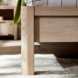 北欧简约双人床 水曲柳实木床腿卧室家具大床126202 a款水曲柳木纹 1