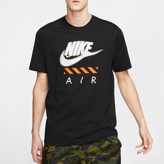 耐克NIKE 男子 休闲 短袖 TEE FTWR 2 NIKE AIR 短袖文化衫 CT6533-010黑色XL码