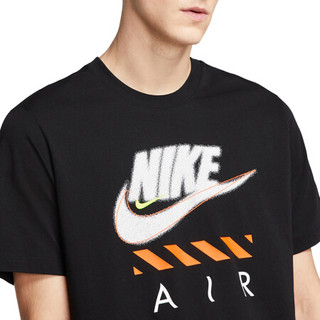 耐克NIKE 男子 休闲 短袖 TEE FTWR 2 NIKE AIR 短袖文化衫 CT6533-010黑色XL码