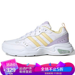 阿迪达斯 ADIDAS 女子 跑步系列 STRUTTER 运动 跑步鞋 FY4376 白/黄/浅紫 36.5码 UK4码