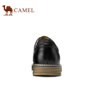 骆驼（CAMEL） 男士牛皮正装软底系带商务休闲鞋 A032266400 黑色 44