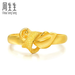 周生生 足金叶形丝带戒指 21071R 计价 3.6克