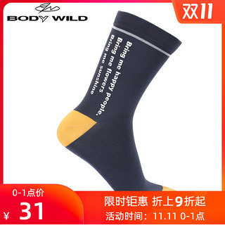 BODY WILD 爱慕旗下宝迪威德优选棉质印花男士中筒袜ZBN94TI1