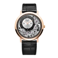 PIAGET 伯爵 ALTIPLANO系列 G0A43120 41mm 男士机械手表 黑盘 黑色鳄鱼皮带 圆形