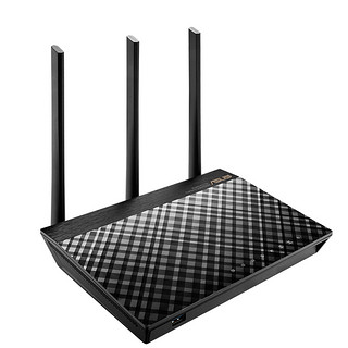 ASUS 华硕 RT-AC66U B1 双频1750M 千兆无线家用路由器 Wi-Fi 5 单个装 黑色