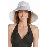 美国Coolibar 大帽檐沙滩帽 防晒帽 防紫外线 02356 白色 均码