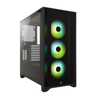 USCORSAIR 美商海盗船 iCUE 4000X RGB E-ATX机箱 半侧透 黑色