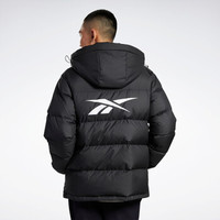 Reebok锐步官方经典男女秋冬连帽短款运动羽绒服 GJ0454_黑色/灰色 A/M