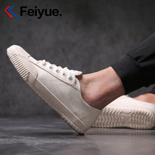 飞跃（feiyue）帆布鞋男米色休闲运动鞋街拍潮流文艺学生小白鞋 米色 44