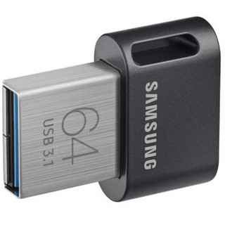 SAMSUNG 三星 U盘高速usb3.1 小巧迷你64G优盘汽车车载防水笔记本电脑u盘 个性移动U盘电脑学生商务办公 FIT/64G黑色送挂绳 + 迷你车载U盘个性定制