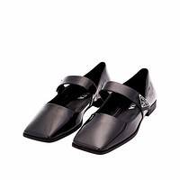 普拉达PRADA 女士黑色漆皮芭蕾平底鞋 1F327MF010-069-F0002 36