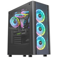 Thermaltake 曜越 启航者V6 RGB EATX机箱 半侧透 黑色+炫彩风扇 3只装
