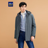 HLA 海澜之家 羽绒服男2020冬季连帽保暖简约白鸭绒舒适外套HWRAD4Q107A中灰(H6)180/96A(52) cz