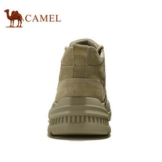 骆驼（CAMEL） 英伦复古休闲男鞋厚底低帮工装靴 A042247724 浅卡其 39