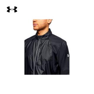 安德玛官方UA Run Impasse男子运动防护夹克Under Armour1350941 黑色001 L